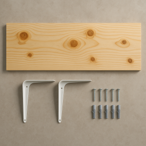 Prateleira Pinus 1,00m Com Mão Francesa E Parafusos Completa